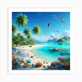 Tropical Beach Art Print