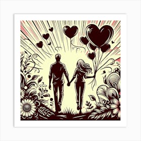 Happy couple Art Print