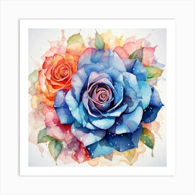 Watercolor Roses 3 Art Print