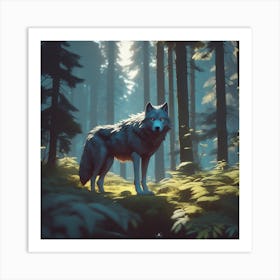 Wolf In The Forest 87 Art Print