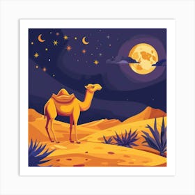 Camel In The Desert 1 Art Print