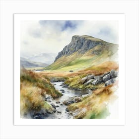 Mountains Watercolor Art Print