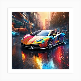 Colorful Lamborghini Art Print