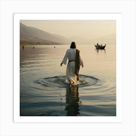 Jesus In The Water Art Print