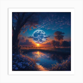 Full Moon In The Sky 1 Art Print