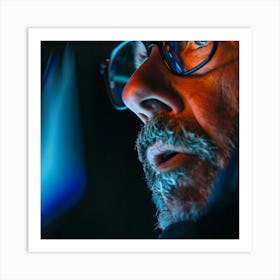 Portrait Of A Man In Glasses Art Print