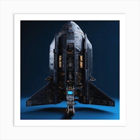 Entire Black Spaceship (1) (1) Art Print