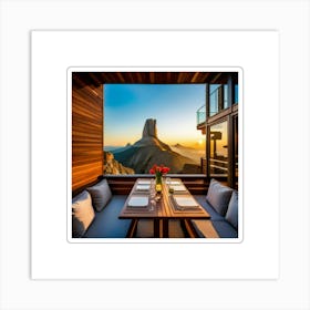 Sunset At The Restaurant Art Print