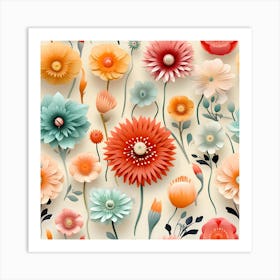 Colorful Floral Art Print Modern Botanical Wall Decor Art Print