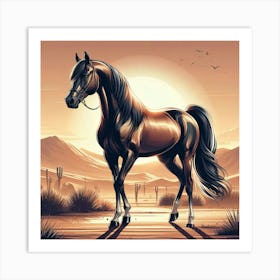 Illustration Arabian stallion 1 Art Print