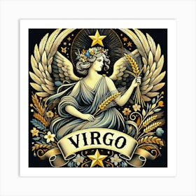 Virgo Zodiac Sign, Earth Element, The Maiden Art Print