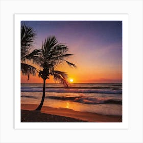 Sunset At The Beach 207 Art Print