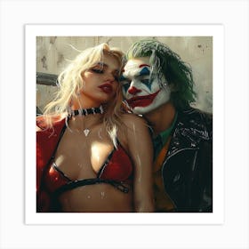 Harley Quinn And Joker Art Print