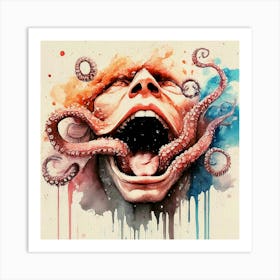 Octopus Watercolor Painting 1 Art Print