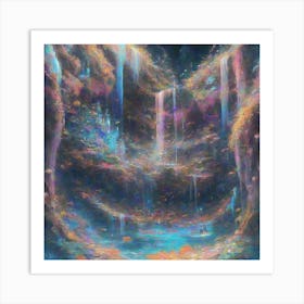 Waterfalls In The Forest Art Print