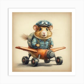 Rat In A Plane Art Print