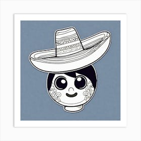 Mexico Hat Sticker 2d Cute Fantasy Dreamy Vector Illustration 2d Flat Centered By Tim Burton (11) Art Print