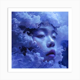 Girl In The Clouds 1 Art Print