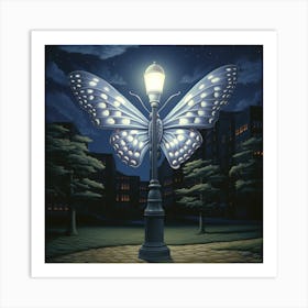 Moth On The Lamp Art Print