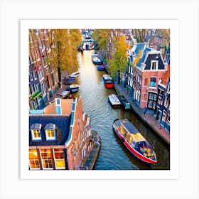  Amsterdam's canals  cityscape Art Print