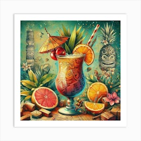 Tiki Cocktail 3 Art Print