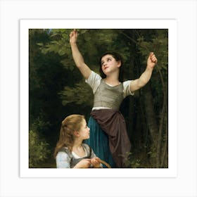 Two Girls In The Woods Art Print