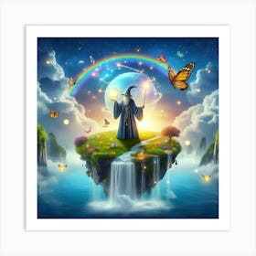 Wizard With Magic Wand Art Print