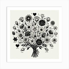 Bouquet Of Flowers Art Print