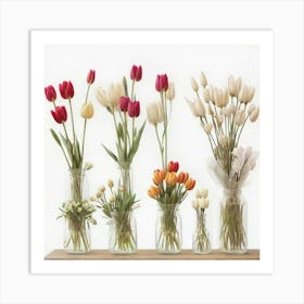 Tulips In Vases Art Print