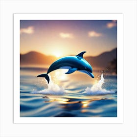 Dolphin Jumping In The Water Art Print