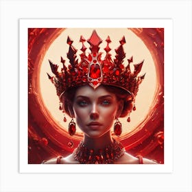 Woman In A Red Crown Art Print