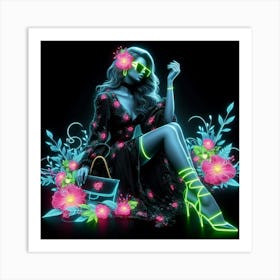Neon Girl Art Print