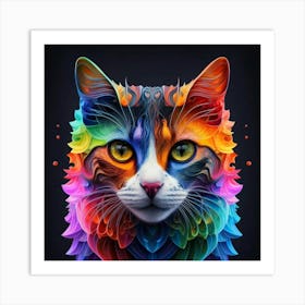 Colorful Cat Art Print