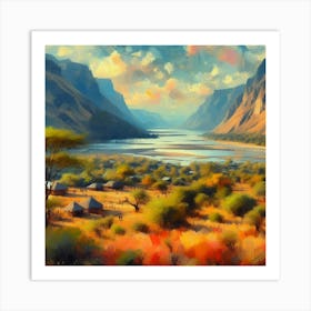 Rift Valley Savannah Impressionistic Painted Style Art Print