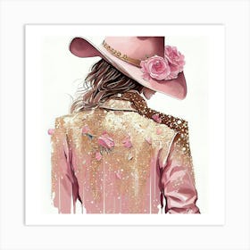 Pink Cowgirl Canvas Art Art Print