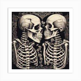 Skeleton Lovers 11 Art Print