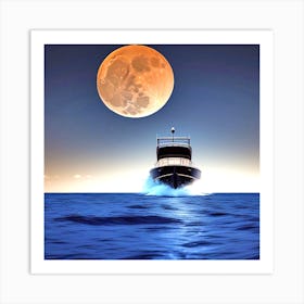 Full Moon Over The Ocean 67 Art Print