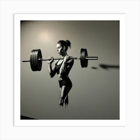 Barbell Girl Wall Decal Art Print