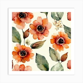 Orange Flowers Art Print