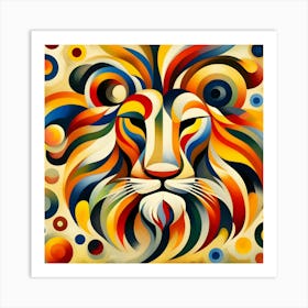 Abstract Lion Head Art Print