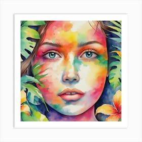 Watercolor Of A Woman 2 Art Print