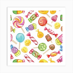 Sweets Candy Seamless Pattern Art Print