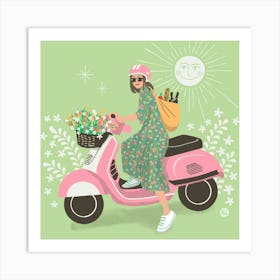 Blossom Picnic Ride Art Print