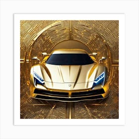 Golden Car 2 Art Print