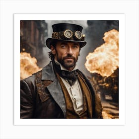 AI Steampunk Hugh Jackman 2 Art Print