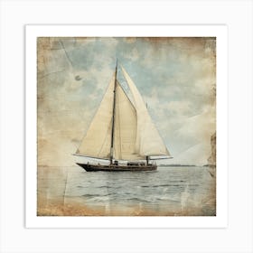 Vintage Sailboat 6 Art Print