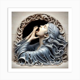 Woman With Her Mouth Open Art Print