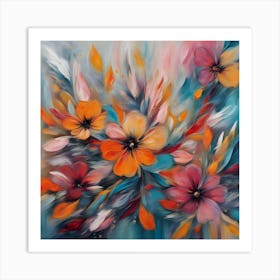 Abstract Flowers Art Print