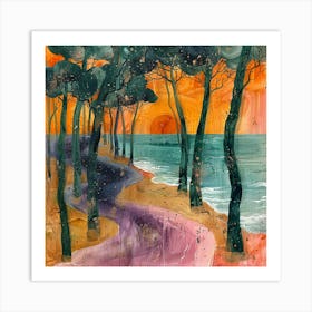 Sunset At The Beach 2 Art Print