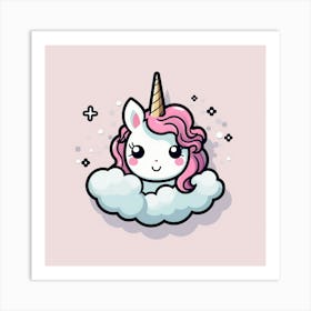 Unicorn On A Cloud Art Print